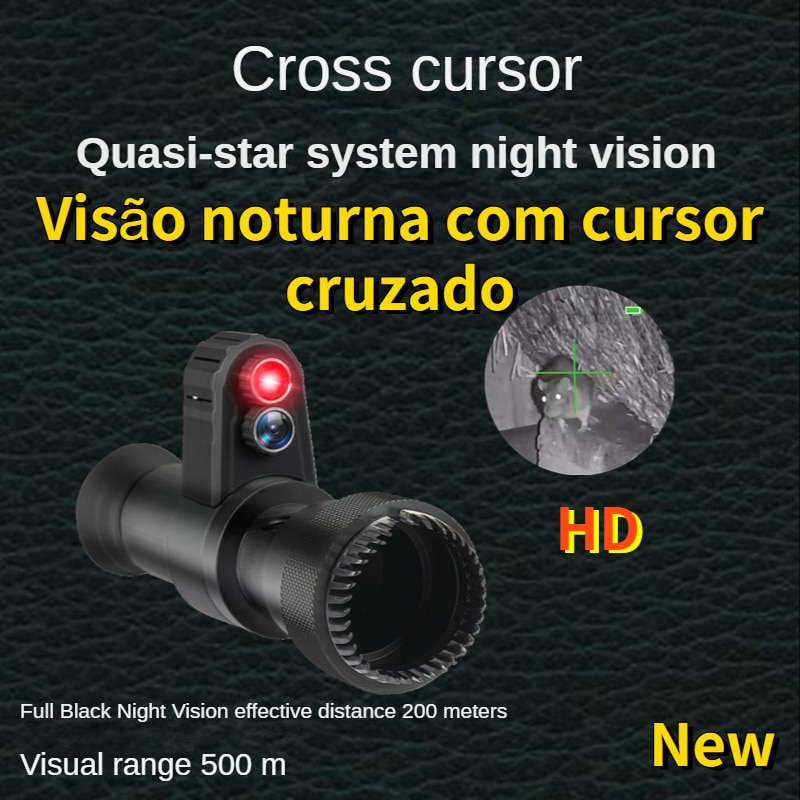 HD 단안 야간 투시경 장치, 광학 크로스 커서 시력 검색 사냥 야간 투시경 적외선 38-48mm 구경 야시경